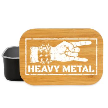 MetalhandHeavy Metal Rock Hand – Distressed Design - Lunch Box - Schwarz - Vorne