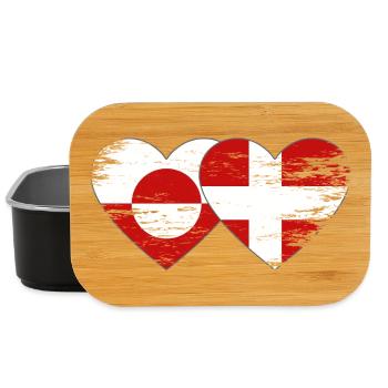 Cœur du drapeau du Groenland-Danemark utilisé - Boîte à goûter - noir - Devant
