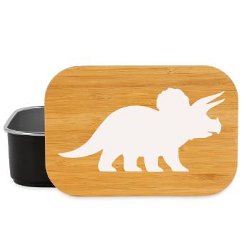 Triceratops Silhouette – Minimal Dino - Lunch Box - black - Front