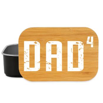 PAPA de 4 enfants, fête des pères, père de quatre enfants, drôle - Boîte à goûter - noir - Devant