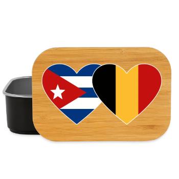 Cœur du drapeau de Cuba Belgique - Boîte à goûter - noir - Devant