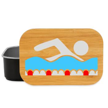Swimmer, Pictogram, Freestyle, Wave, Pool, Sport - Lunch Box - black - Front
