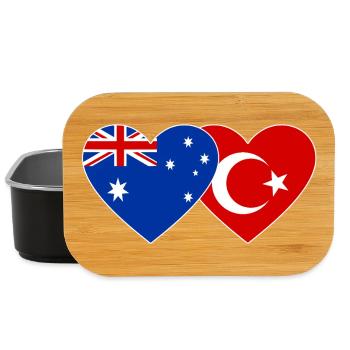 Cœur du drapeau de la Turquie australienne - Boîte à goûter - noir - Devant