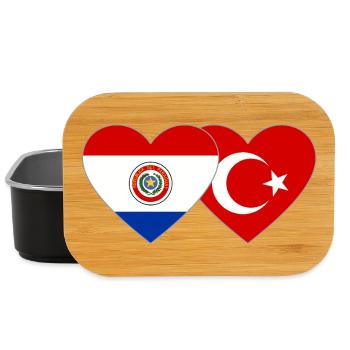 Paraguay_Tuerkei_Flagge_Herz - Lunch Box - Schwarz - Vorne