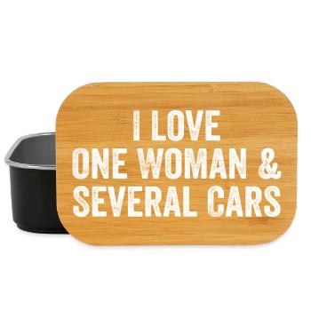 Une Femme et Plusieurs Voitures : Humour Auto - Boîte à goûter - noir - Devant