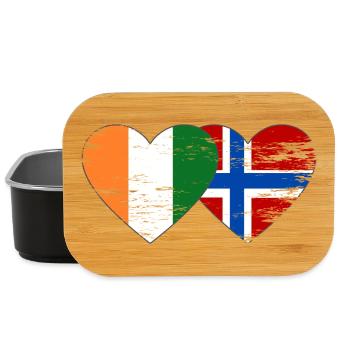 Côte d'Ivoire Norway Flag Heart used - Lunch Box - black - Front