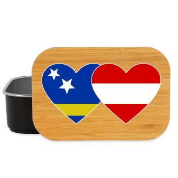 Curacao_Oesterreich_Flagge_Herz - Lunch Box - Schwarz - Vorne