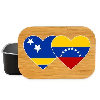 Curacao Venezuela flag heart used - Lunch Box - black - Front