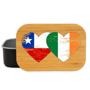 Cœur du drapeau Chili et Irlande utilisé - Boîte à goûter - noir - Devant
