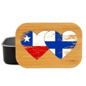 Chile Finnland Flagge Herz - Lunch Box - Schwarz - Vorne