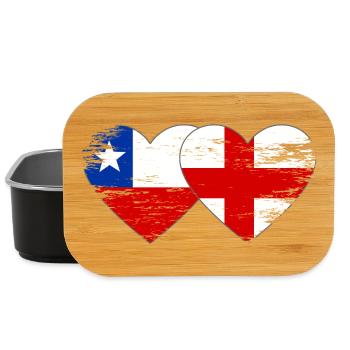 Chile England flag heart - Lunch Box - black - Front