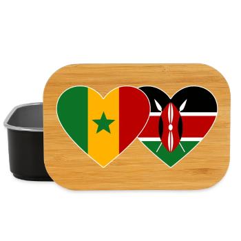 Senegal_Kenia_Flagge_Herz - Lunch Box - Schwarz - Vorne
