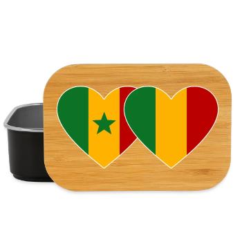 Senegal_Mali_Flagge_Herz - Boîte à goûter - noir - Devant