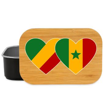 Kongo_Senegal_Flagge_Herz - Lunch Box - Schwarz - Vorne