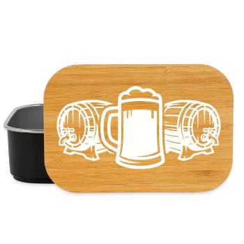 Bière symbole de fût de bière - Boîte à goûter - noir - Devant
