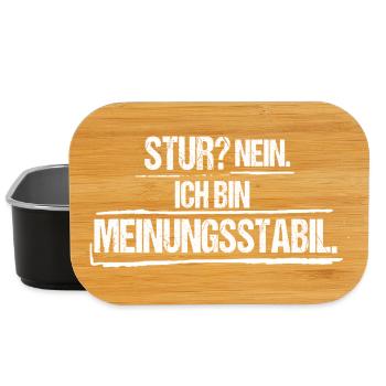 Stur Nein ich bin meinungsstabil Lustiger Spruch - Lunch Box - Schwarz - Vorne