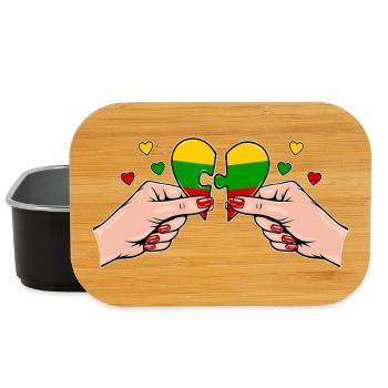 Litauen Frauenhände Herzpuzzle - Lunch Box - Schwarz - Vorne