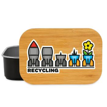 krieg frieden blume - Lunch Box - Schwarz - Vorne