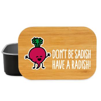 Don't be sadish have a radish funny dietician - Lunch Box - black - Front