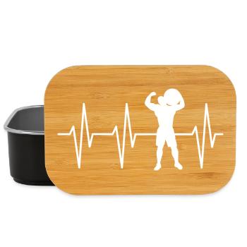 Strongman Herzschlag Symbol stark Kraftsport Logo - Lunch Box - Schwarz - Vorne