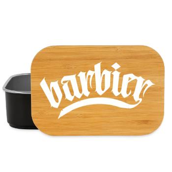 barber hair beard barber shave men barber - Lunch Box - black - Front