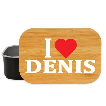 t-shirt J’adore Denis t-shirt idée cadeau - Boîte à goûter - noir - Devant