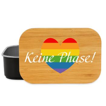 Regenbogenherzchen LGBTQ Keine Phase - Lunch Box - Schwarz - Vorne