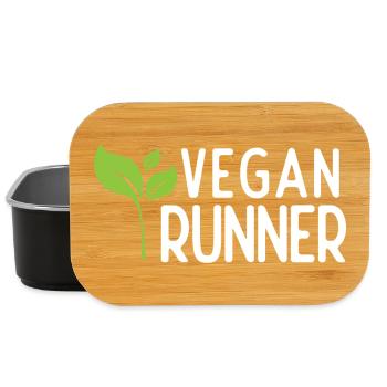Coureur végétalien - Boîte à goûter - noir - Devant