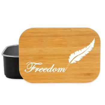 Plume blanche et liberté - Boîte à goûter - noir - Devant