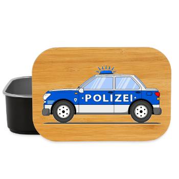 Police car in blue and silver - Lunch Box - black - Front