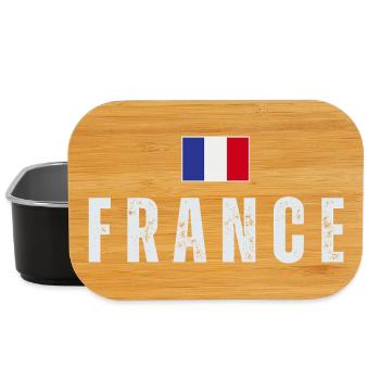 Drapeau de la France, fierté française - Boîte à goûter - noir - Devant