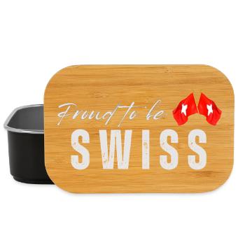 Proud Swiss, I love Switzerland - Lunch Box - black - Front