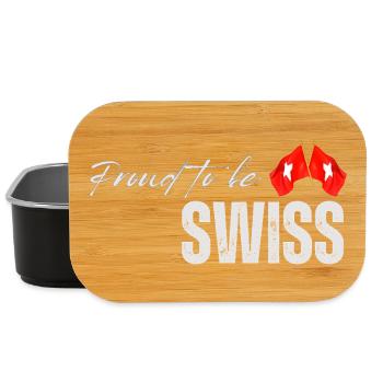 Proud Swiss, I love Switzerland - Lunch Box - black - Front