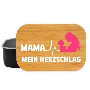 MOMMY MY HEARTBEAT Expectant Mother Funny - Lunch Box - black - Front