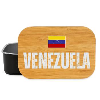 Drapeau du Venezuela, fabriqué au Venezuela - Boîte à goûter - noir - Devant