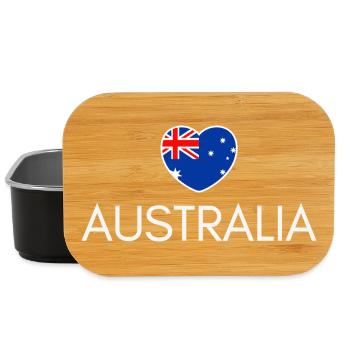 Cœur avec drapeau australien, j’aime l’Australie - Boîte à goûter - noir - Devant