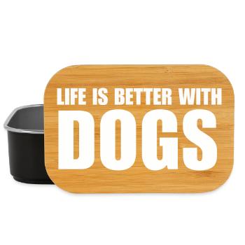 La vie est meilleure avec les chiens Idée cadeau - Boîte à goûter - noir - Devant