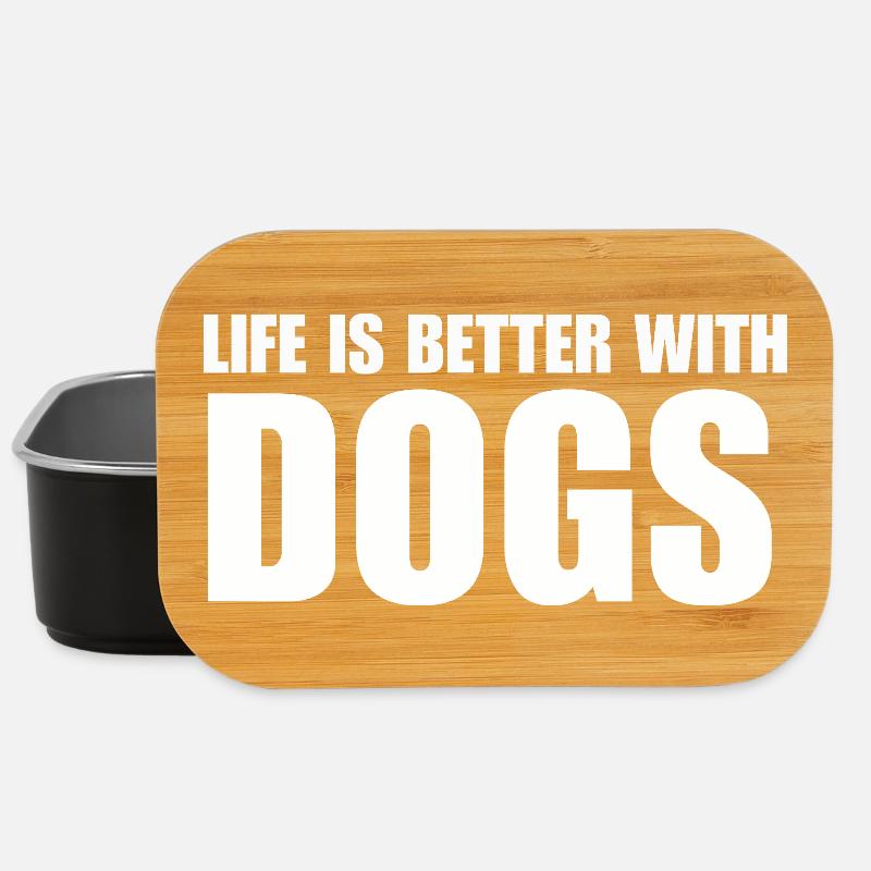 Life Is Better With Dogs Gift Idea - Lunch Box - black