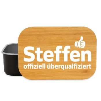 Steffen officially overqualified - Lunch Box - black - Front