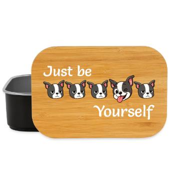 Boston - Just be - Yourself - White Text - Lunch Box - black - Front