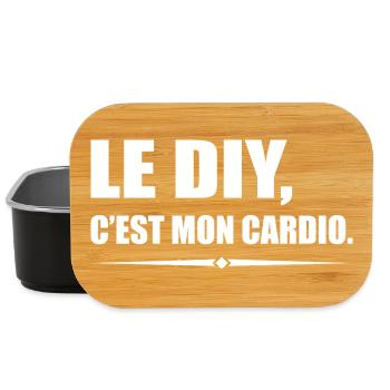 Le DIY c’est mon cardio version bricoleur - Boîte à goûter - noir - Devant