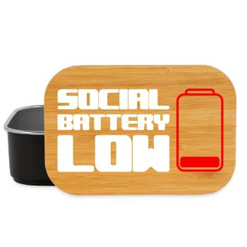Geek Low Social Batterie - Lunch Box - Schwarz - Vorne