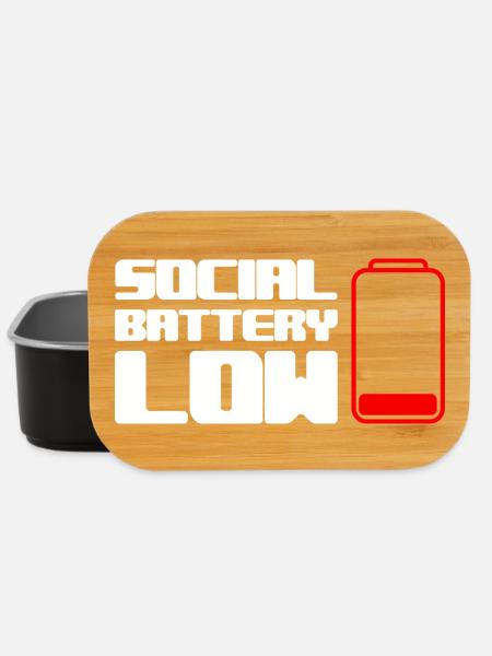 Geek Low Social Batterie - Lunch Box - Schwarz