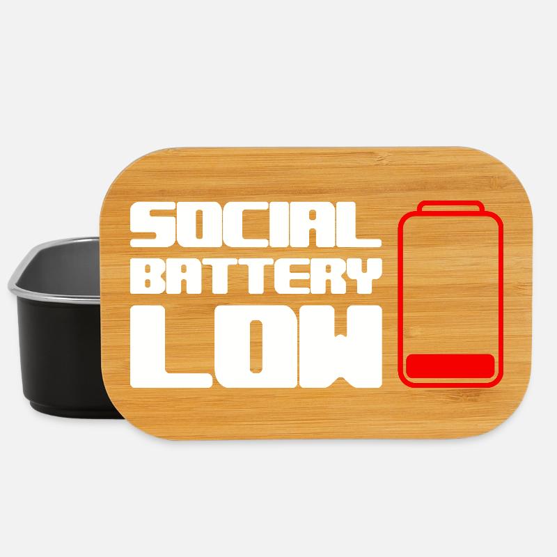 Geek Low Social Batterie - Lunch Box - Schwarz