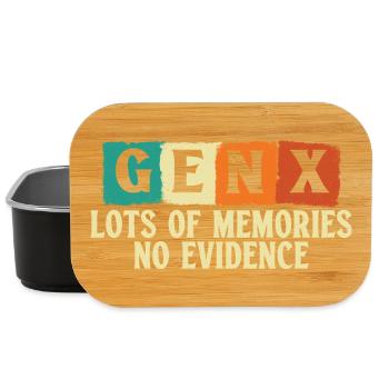 Gen X Souvenirs Pas de preuves Drôle Vintage Humour - Boîte à goûter - noir - Devant