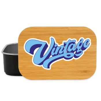 Vintage Blau - Lunch Box - Schwarz - Vorne