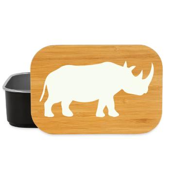 Rhino Silhouette Powerful Minimal - Lunch Box - black - Front