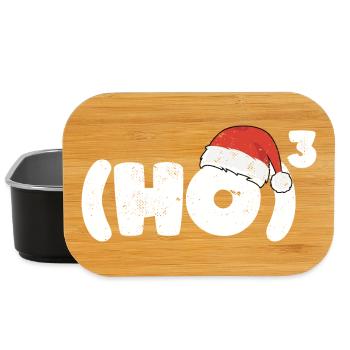 Ho Ho Ho Santa Hat Gift Vintage Xmas - Lunch Box - black - Front
