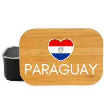 Herz mit Paraguay-Flagge, ich liebe Paraguay - Lunch Box - Schwarz - Vorne