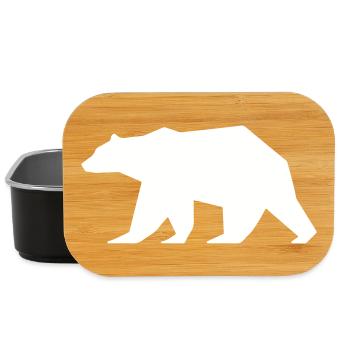 Bear Grizzly Logo Polar Bear - Lunch Box - black - Front